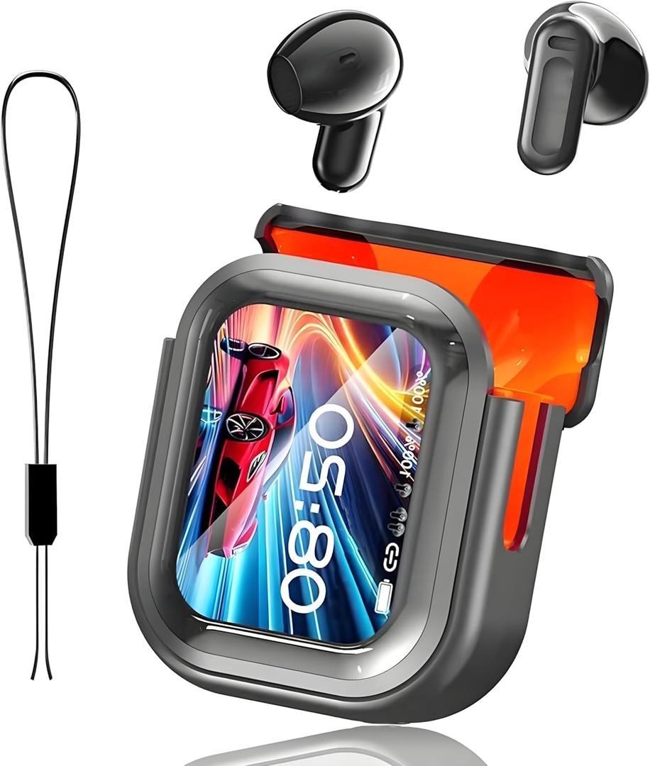 ERAZERL NE20 AI Translation Earbuds Real Time Wireless Bluetooth 6.0 AI Headphones LCD Touch Screen Support 148 Languages Translation Real Time Translator Earbuds Support Playing Music Phone Calls