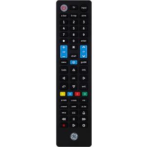 UltraPro Universal Remote Control for Samsung, Vizio, LG, Sony, Sharp, Roku, Apple TV, RCA, Panasonic, Smart TVs, Streaming Players, Blu-ray, DVD, 4-Device, Preset for Samsung, Black, 44235