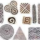 Royal Kraft Wooden Stamps for Block Printing on Saree Border, Textile, Clay, Pottery, Tattoo (Set of 10) MXtag0013