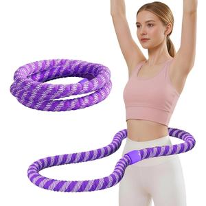 Weighted Soft Spring Hula Hoop for Adults, 3.3 lbs Foldable for Home and Travel, Portable Slimming Fitness Hoop for Weight Loss, Waist-Friendly Design, Upgraded Closed Silent Version