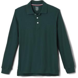 French Toast Boys Pique Polo School Uniform Shirt with Long Sleeves for Boys and Girls (4-5, Hunter Green)