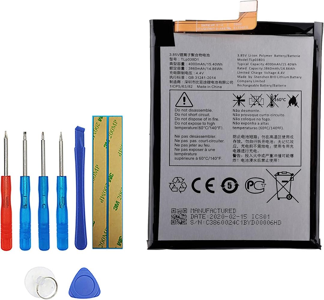 TLp038D1 Replacement Battery Compatible with TCL 10L T770H T770B TCL 10 Lite Alcatel 1s 2020 with Toolkit