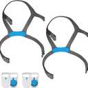 Replacement Headgear for F40 CPAP Mask, Soft CPAP Headgear Strap Compatible with AirFit F40 Nasal Mask, Adjustable F40 Headgear with Enhanced Clips (2 Headgear+2 Pairs Clips)