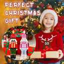 2 Pcs Crochet Christmas Nutcracker Characters with Wood Base Christmas Tree Crochet Tabletop Ornaments Xmas Holiday Nutcracker Soldier Figure Table Centerpieces Decoration Knitting Craft Art Supplies