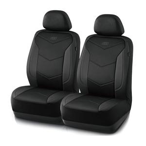 Skechers Memory Foam Seat Covers,Leather Car Seat Covers, Ultimate Comfort & Support Front Seat Covers Airbag Compatible, Automotive Universal Fit Most for SUVs, Vans, Sedans, Cars, Trucks,Black