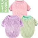 Dog Sweater, 3 Pack Dog Sweaters for Small Medium Dogs or Cat, Warm Soft Flannel Pet Clothes for Dogs Girl or Boy, Dog Shirt Coat Jacket (Small, Pink+Purple+Light Green)