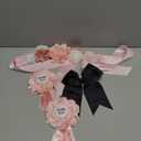 Baby Shower Maternity Sash Belly Belt, Pink Mom to Be Sash Daddy to Be Corsage Pin Baby Shower Decorations for Girl, Pregnancy Photo Props Supplies,Gender Reveal Decorations