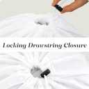 Handy Laundry Extra Large Heavy Duty Laundry Bag 30" x 40" Durable Nylon, Drawstring Closure, Machine Washable, Laundry Bag for Travel, College Dorm, Dirty Clothes, Storage White
