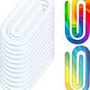 Sublimation Blanks Clips, Jumbo Paper Clips Clear for Heat Transfer DIY Design (12, 4"X2")