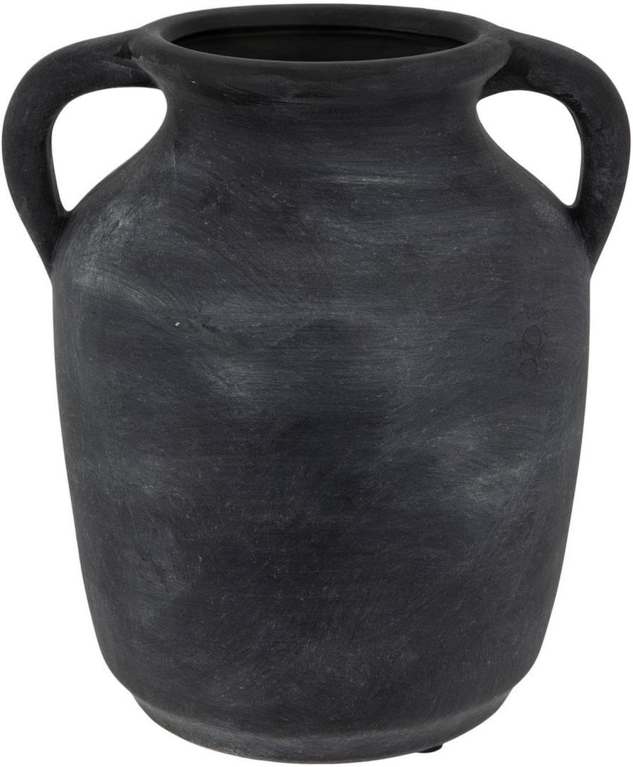 Hobby Lobby Black Ceramic Vase with Handles, Matte Black, 10.13" H x 9" W, Rustic Design, Decorative Vase for Faux Florals, Home and Office Decor Hobby Lobby Black Ceramic Vase with Handles, Matte Black, 10.13" H x 9" W, Rustic Design, Decorative Vase for Faux Florals, Home and Office Decor