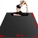 VTORY Extra Thick Large Exercise Mat, 6'x4'/7'x5'/8'x6'/10'x6'x8mm(1/3 inch) , Non-Slip, PVC, Ultra Durable, Heavy-Duty Mat, Shoes-Friendly, High-Density, Large Wide Yoga Mat, Workout Mat for Home Gym, Cardio, Strength, HIIT, MMA, 10x6FT*Black 