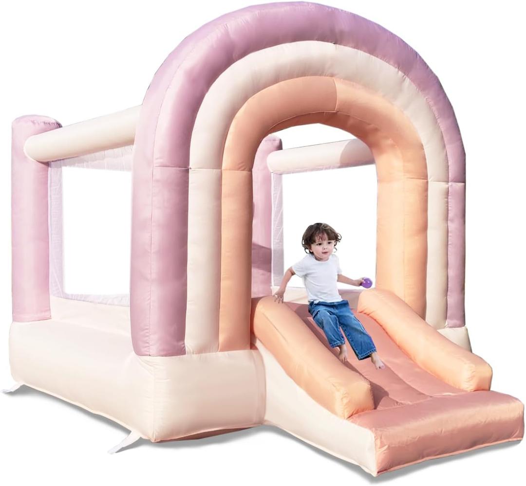 Dream Castle Bounce House,Bounce House with Slide,Toddler Bouncy House with Blower for Indoor/Outdoor,8 ft L x 6 ft W,Ideal Gifts for Kids