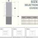 Set of 2 Chiffon Ombre Sheer Curtains, Gradient Window Curtain Panels Drapes, Grommet Top Semi Sheer, Voile Window Treatment for Girls Bedroom, Living Room, Patio Door, 52 x 63 in, Blue-Grey