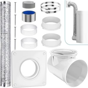 90 Degree Dryer Vent Connector Kit, 4 Inch Dryer Hose Duct Elbow Compatible With Standard Dryer Vents For Tight Spaces Laundry Room Installations