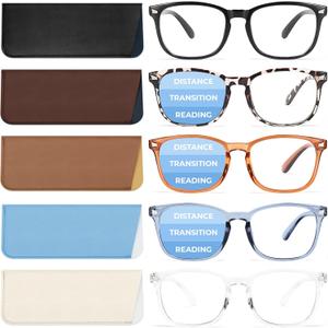 BLS BLUES Reading Glasses for Women/Men, Bifocal, Progressive, Readers for Women/Men, Eye glasses, Blue Light Reading Glasses (Mix With Cases) +1.5