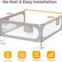 3-Sides King Size Bed Rails for Toddlers, Baby Bed Rail Guard for Kids | Headboard Rod, No-Drill, Height Adjustable, No-gap Safety, Single Side Lift, Children Lock, Storage Pockets, Breathable Mesh