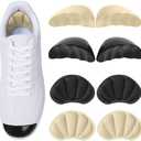 Shoe Filler Inserts for Loose Shoe, 2 Pairs of Toe Cushions & Heel Pads for Women and Men, Perfect for Shoes Too Big, Comfort Inserts for High Heels, Leather Shoes(Black + Beige) Pack of 2