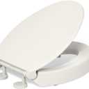 KOHLER 25875-96 Hyten 3" Height, Elevated Soft Close Elongated Toilet Seat, Contoured Seat with Grip-Tight Bumpers, Quick-Attach Hardware, No Slam Toilet Seat, Biscuit