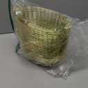 24 Pack Metal Wire Fast Food Baskets with 100 Food Blotting Sheets 7.3 x 4.6 x 3.4 Inch Oval Serving Baskets for Fries, Chicken, Sandwiches, Bread, and Snacks(Gold)