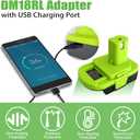 DM18RL Battery Adapter Use for Ryobi 18V Power Tool, Adapter Converter for Dewalt 20V & for Milwaukee M18 18V Battery to Replace for Ryobi 18V Battery P104 P108 P109(No Battery)