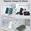 Charging Station for iPhone,5 in 1 Wireless Charger Stand Dock for Apple: Mag-Safe Charging Station for Multiple Devices Apple iPhone 17 16 15 14 13 12 Pro Max Plus Apple Watch iWatch Magnetic(White)