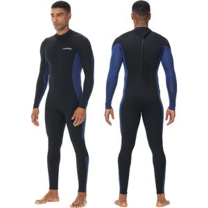 Men Wetsuit, 5/4mm Upgrade CR Neoprene Wetsuits for Men, Ideal Thermal Wet Suit in Cold Water, Back Zip for Surfing Snorkeling Diving Swimming (Medium)
