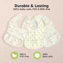 KeaBabies 3-Pack Waterproof Baby Bibs for Eating - Lightweight Toddler Feeding Bibs with Large Food Catcher, Mess Proof, Food-Grade Baby Eating Essentials, Easy to Put On & Clean (Wilderness)