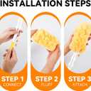 Duster Refills Bulk Compatible with Swiffer Dusters Swiffer Microfibre dust Cleaner for Cleaning Home, Office, Furniture (Yellow, 20 PCS (360)+Handle)