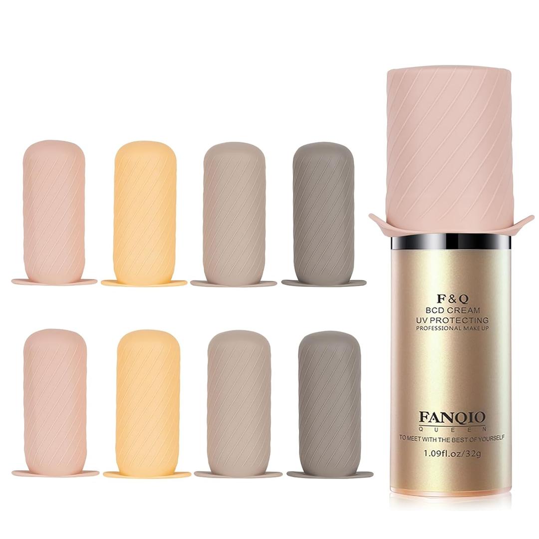 Bottle Covers for Travel, Leak Proofing, Travel Size Container Silicone toiletry sleeves, Leak Locks Travel Accessories for Shampoo Wash Body Bottles and other beauty and personal care(8pcs) (8Pack, Apricot)