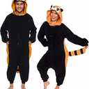 Funziez! Adult Onesie Halloween Costume Animal Dinosaur Shark Unisex Plush One Piece Cosplay Suit for Adults, Men and Women, Medium