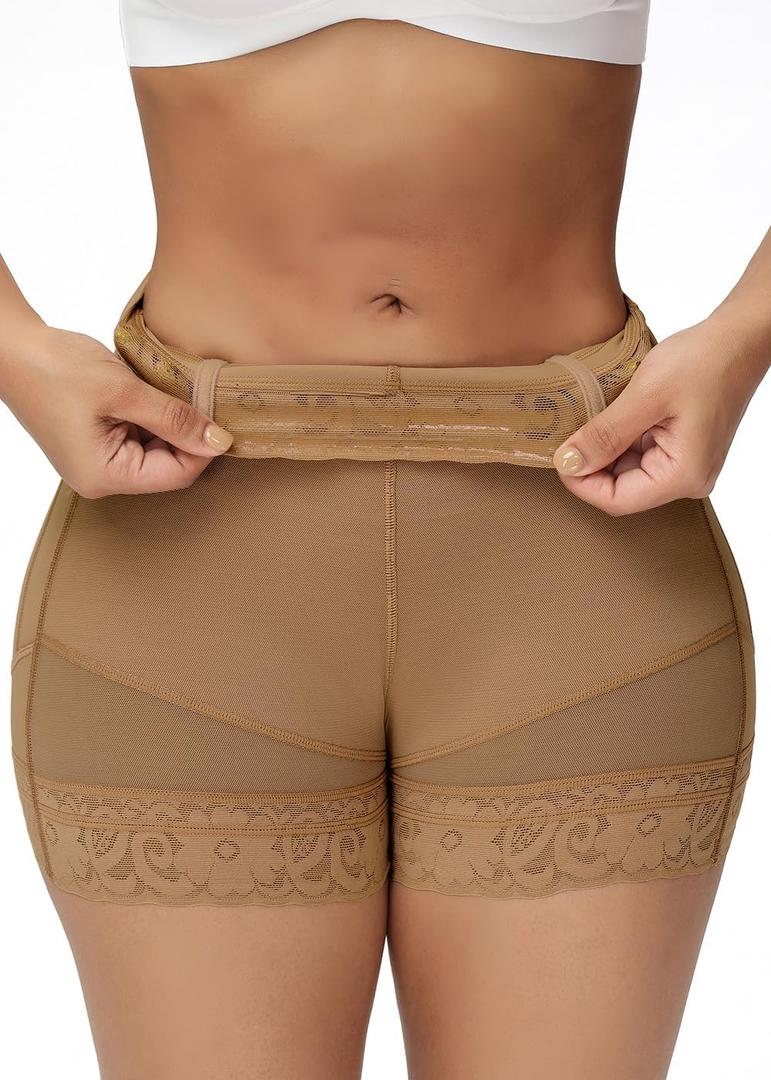 SHAPSHE Butt Lifting Shapewear for Women Tummy Control Body Shaper Shorts Slimmer Flat Tummy Butt Shaper Panties (Medium, Coffee Color)
