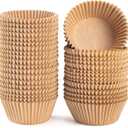 Caperci Standard Natural Cupcake Liners 500 Count, No Smell, Grease-Proof Paper Muffin Liners, Food-grade Baking Cups for Cupcakes, Muffins, Nuts