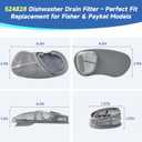 524828 Dishwasher Drain Filter Assembly Replacement for Fisher & Paykel Dishwasher Parts Compatible with FPOM 607 V2 527739 847200 DD603 DS603 DD605 DD24DCX7 DD24DCTX7