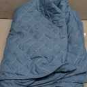 Fitted Bed Sheets Queen, Quilted Bed Sheets Polyester Solid Blue, Mattress Protector 150x200x30cm (Queen-60x80x12 inch)