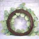 20" Mixed Eucalyptus Wreath Traditional and Symbolic Greenery Arrangement for Wedding Decor Front Door Wall Window Farmhouse Christmas Festival Porch Patio Garden Decor