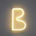 Letter Neon Lights, LED Neon Night Light Neon Lights Wall Decorative Night Light for Kids Bedroom Battery USB Operated Warm White (B)