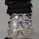 MODFANS Women Reading Glasses 4Pack Large Round Frame Readers Spring Hinges with 4 Pouch (4 Pack Mix Color) +1.50