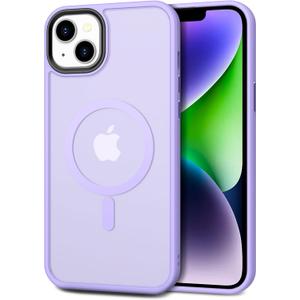 CACOE Magnetic Case for iPhone 13 & iPhone 14 6.1 inch-Compatible with MagSafe & Magnetic Car Phone Mount,Anti-Fingerprint TPU Thin Phone Cases Cover Protective Shockproof (Light Purple)