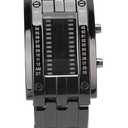 Men's Wrist Watch, Button Operation Business Watch Binary Time Mode Display For Party For Boyfriend Men's Silver Black