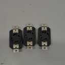 T Tulead 3 Pcs NEMA L16-30R 30A 480V 3 Pole 4 Wire Flush Mounting Locking Receptacle Industrial Grade Heavy Duty,Black