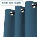2 x Turquoize Dark Teal Thermal Blackout Curtains - 63 Inch Length Grommet Top, 2 Panels Set, Room Darkening for Bedroom & Living Room, 52 x 63 Inches