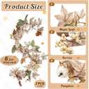 Riceshoot 2 Pcs Thanksgiving Fall Maple Leaves Garland 6 ft Hanging White Cream Neutral Autumn Fall Garland Table Decoration for Mantel Fireplace Porch Front Door Christmas Home Decor