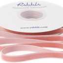 Ribbli Rose Gold Velvet Ribbon 3/8 Inches Continuous10 Yard Spool Dusty Pink Christmas Ribbon for Gift Wrapping Crafts Home Decor