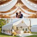 10 Panels 5 ft x 30 ft White Ceiling Drapes for Wedding Parties 30 FT Extra Long Thick Polyester Wrinkle-Free Drapery Tent Decor Decorations for Birthday Party Ceremony Stage Swag