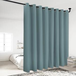 NICETOWN Lower Noise Room Divider Curtain Screen Partitions, Greyish Blue, 1 Panel, 84" Tall x 120" Wide, Blackout Sound Reducing Divider Room Curtain Panel for Doorway/Sliding Door/Patio