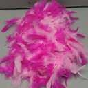 THARAHT Mix Color Chandelle Turkey Feather Boa 2 Yards 60g for DIY Craft Home Dancing Wedding Mardi Gras Party Halloween Costume Decoration Feather Boa Pink Fusica