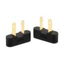 2 Pin Black Speaker Cable, 1 Inch, 2 Count, Male-to-Male, Compatible with Pioneer, Akai, Allied Radio Shack Receivers