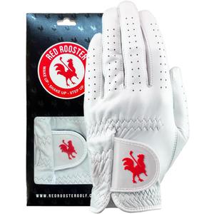 RED ROOSTER Sussex Premium Golf Glove, Cabretta Leather, White, Ultra-Thin Tournament Design (Large, Right)