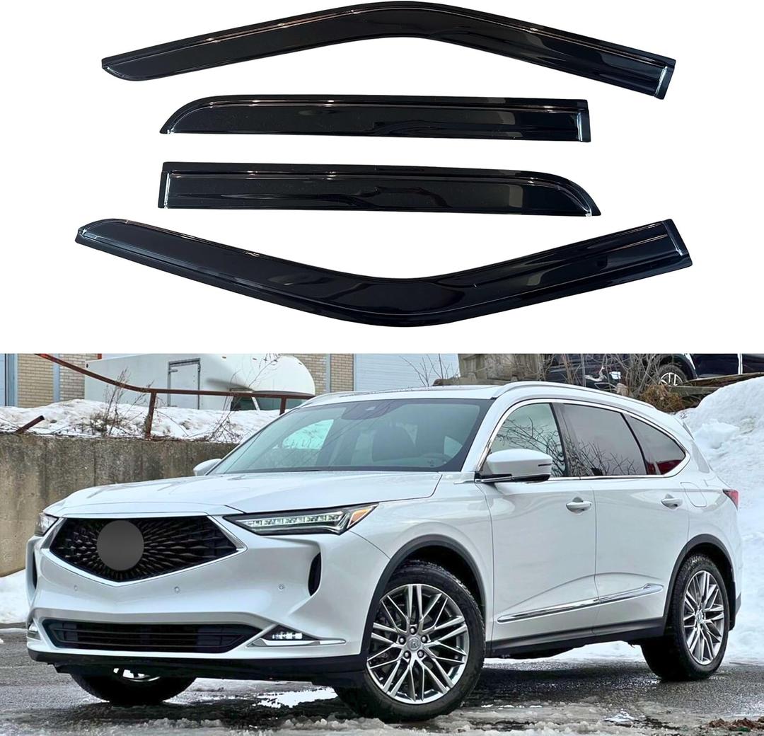 IG Window Visors Fit for 2014-2021 Acura MDX, Out-Channel Rain Guards Vent Wind Deflectors 4PC, Car Accessories for 14-21 Acura MDX