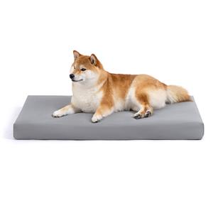PELZIN Cybarmour Chew Proof Dog Bed - Orthopedic Indestructible Dog Crate Pad - Outdoor Waterproof Kennel Mat for Aggressive Chewers - Small Breeds & Fits 24-Inch Crate - 23"x16", Limestone